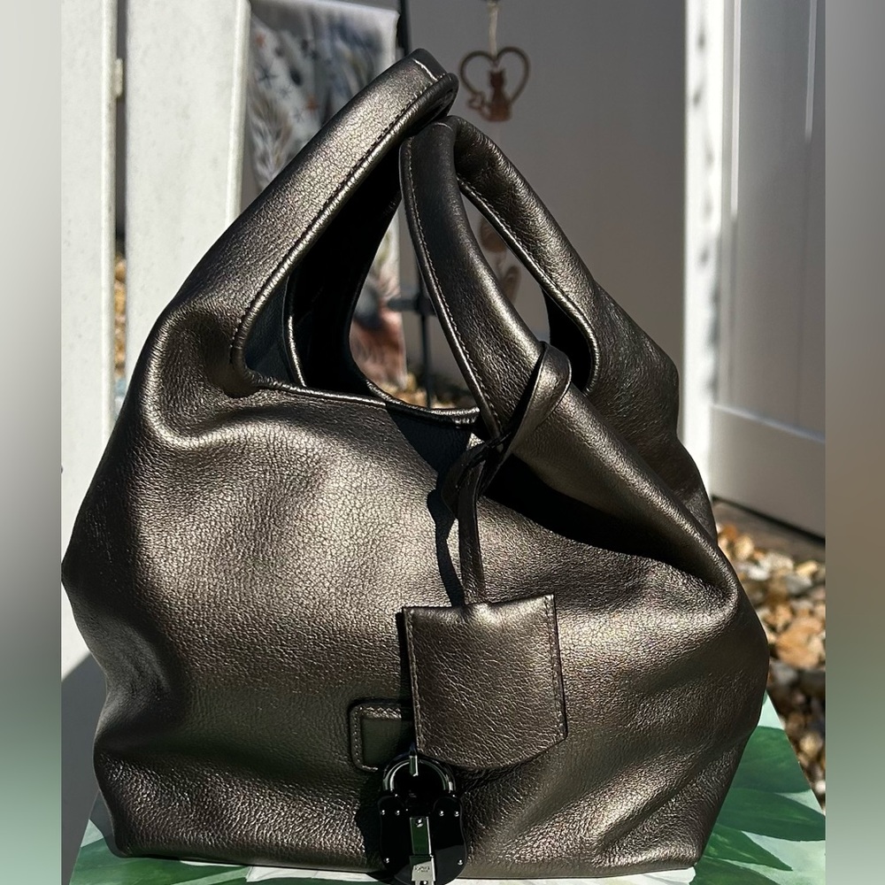 Loewe Karie Top Handle Satchel-Metallic Bronze/Gunmetal
